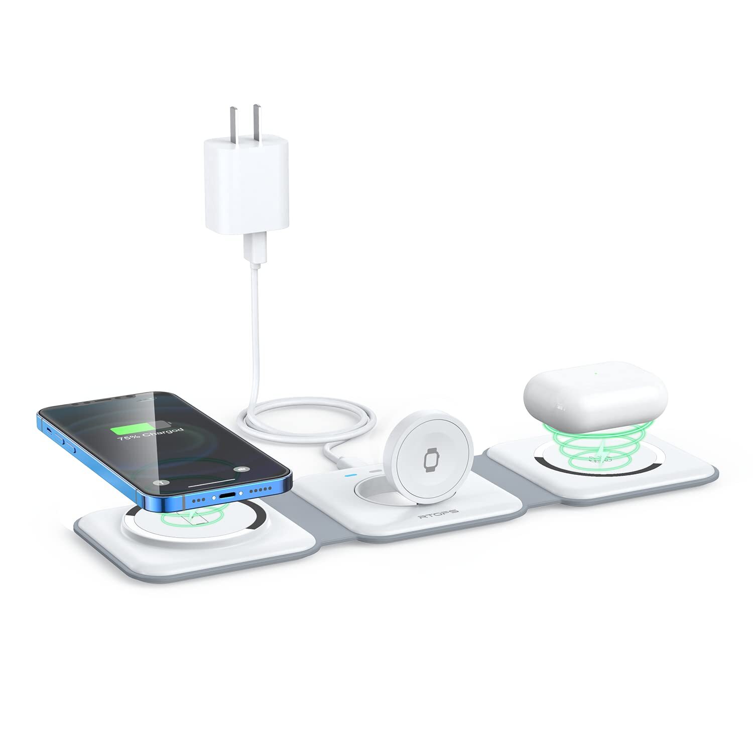 Wireless Charger 3 in 1,Magnetic Travel Wireless Charging Station Multiple De...-image