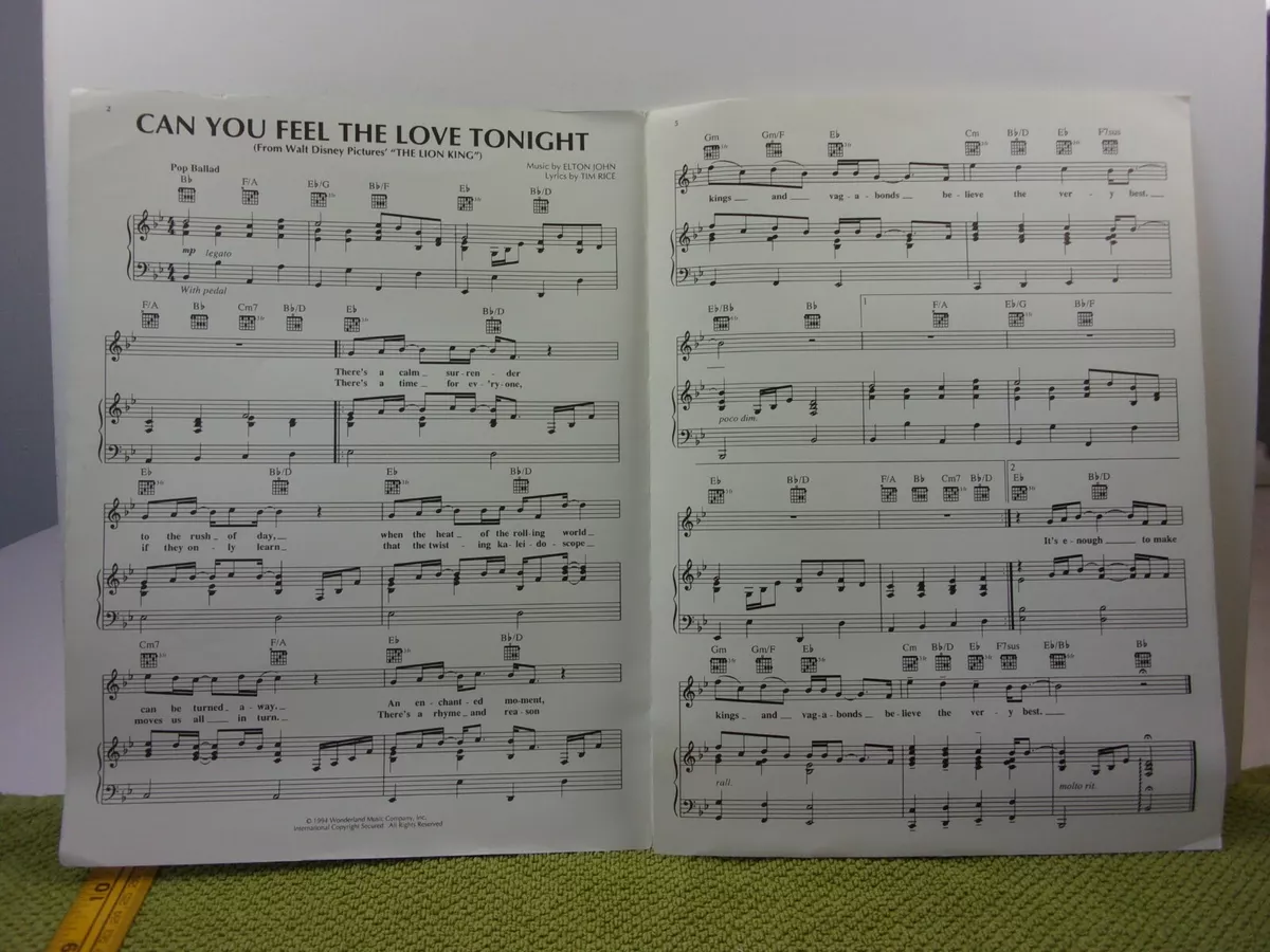 Can You Feel The Love Tonight (from The Lion King) Sheet Music, Elton John