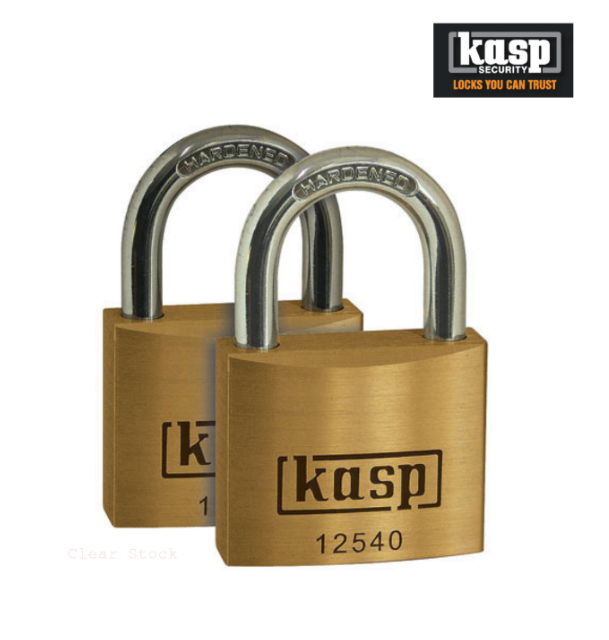 CK Tools KASP K12540D2 Premium Brass Padlocks 40mm Twin Pack - Keyed Alike