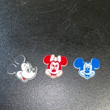 Lot of 3 Mickey  Minnie Mouse Refrigerator Magnets 1 3/4" Flexible Rubber