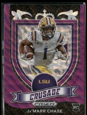 2021 Panini Prizm Draft Picks Collegiate #162 Ja'Marr Chase Purple Wave