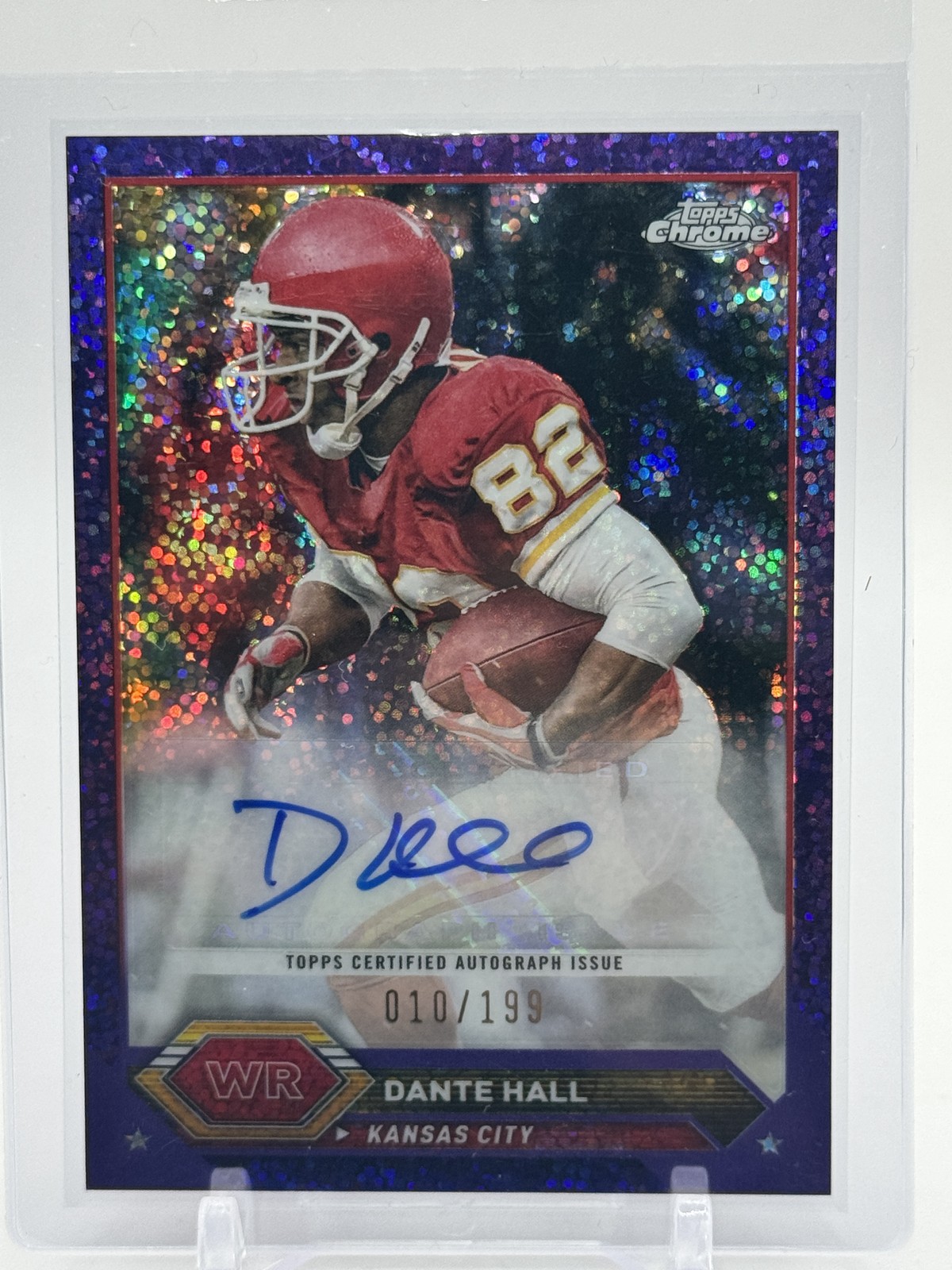 2023 Topps Composite #TCA-DHAL Dante Hall Topps Chrome Auto Purple Speckle #/199