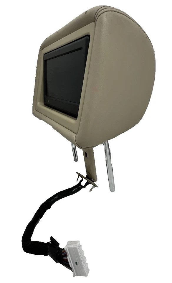 2017 NISSAN ARMADA ЛЕВОЕ ЗАДНЕЕ СИДЕНЬЕ ПОДГОЛОВНИК ИНФОРМАЦИОННО-РАЗВЛЕКАТЕЛЬНЫЙ ЭКРАН ЖЕЛТОВАТО-КОРИЧНЕВЫЙ КОЖАНЫЙ OEM - Изображение 3 из 4