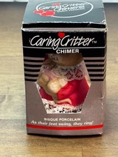 Jasco Caring Critter Chimers Bell Bisque Porcelain Christmas Ornament Mouse Z zi