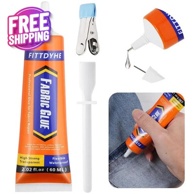 Permanent Fabric Glue 60 ML Washable Clear Clothing Adhesive for Patches