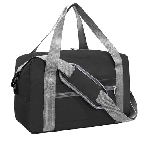 Foldable Carry on Luggage Bag 22x14x9 Personal Item Bag for Airplanes 40L Black