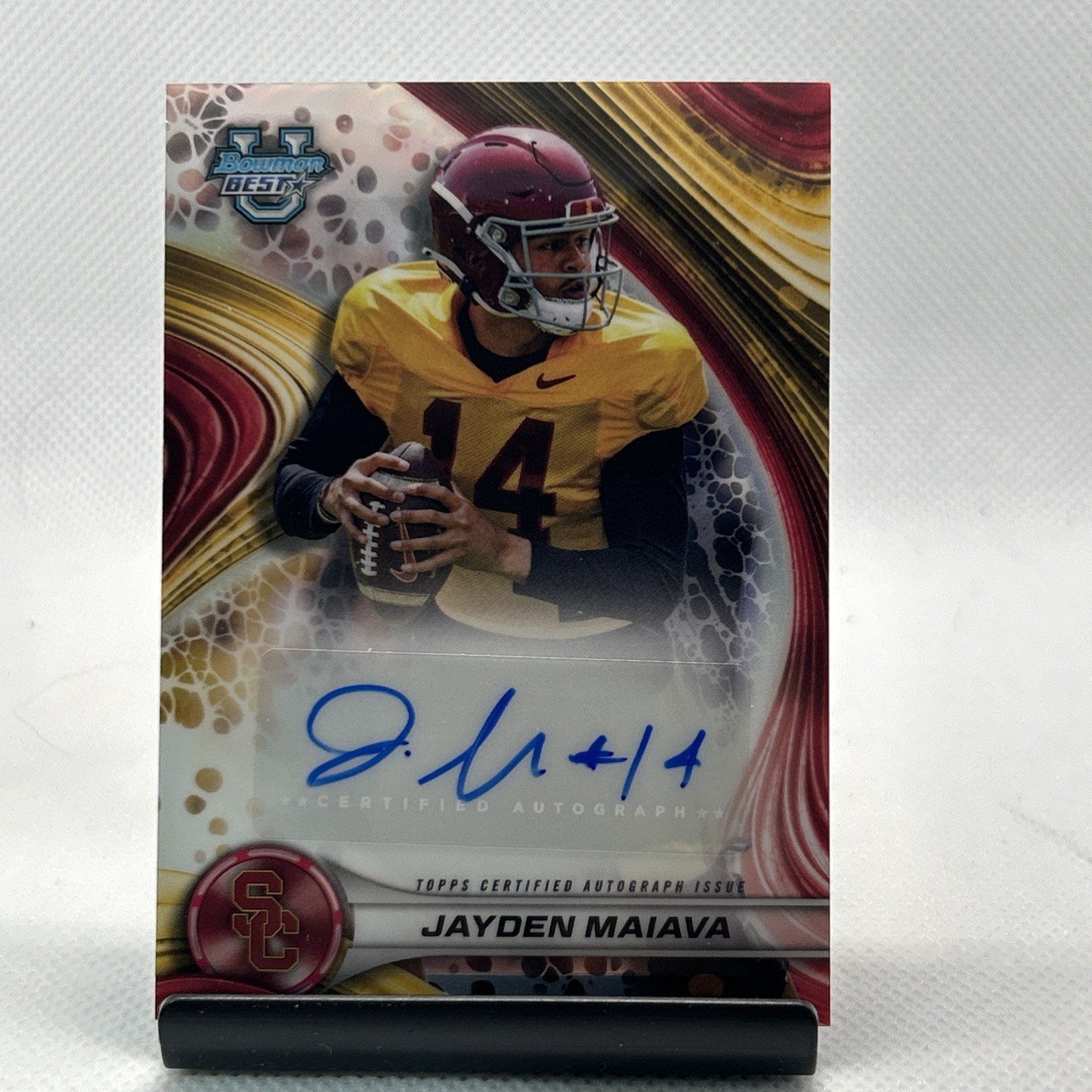 2024 Bowman Best University Refractor Auto Jayden Maiava USC Best of '24 A