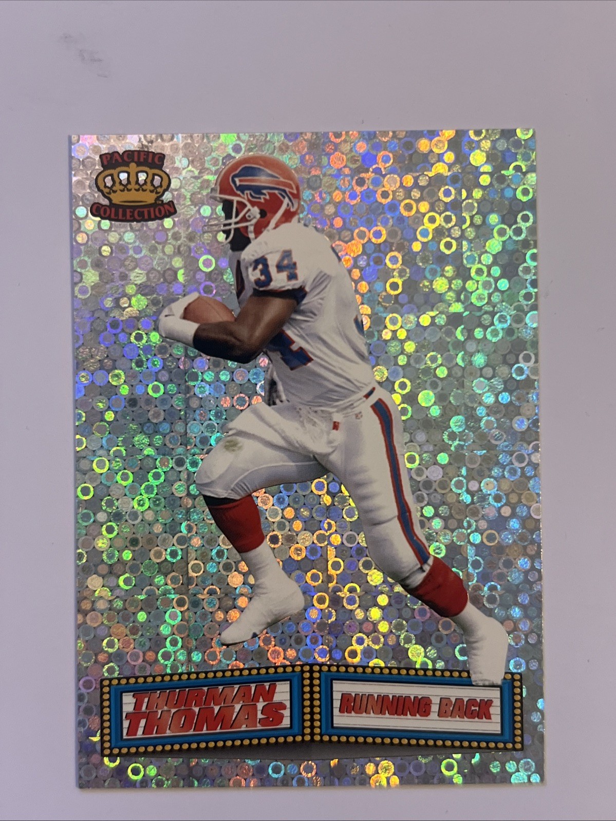 THURMAN THOMAS BUFFALO BILLS 1991 PACIFIC COLLECTION MARQUEE PRISMS  CARD #33