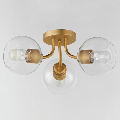 Maxim 21634 Knox 3 Light 18"W Semi-Flush Ceiling Fixture - Brass - Picture 6 of 8