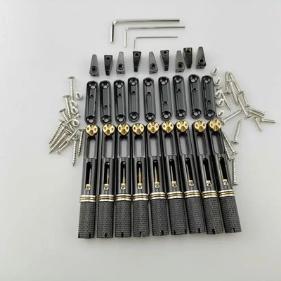 Black  Single Headless Guitar Bridge Single Fixed Brass Fan Bridges 