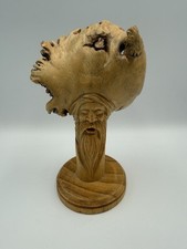 Wood Carved Old Man Statue Figurine 6  Tall