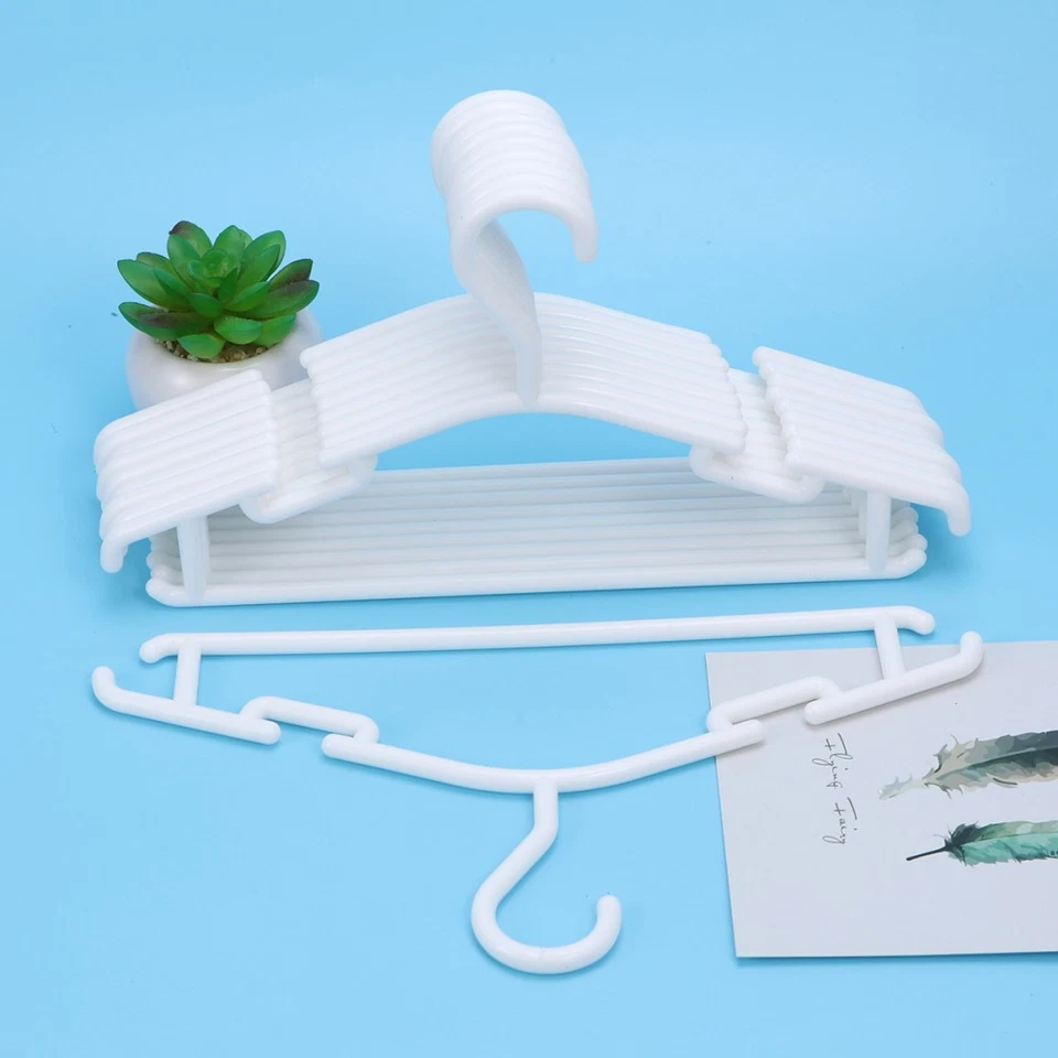  10 Pcs Heavy Duty Hanger White Hangers Clothes Space Saving Closet