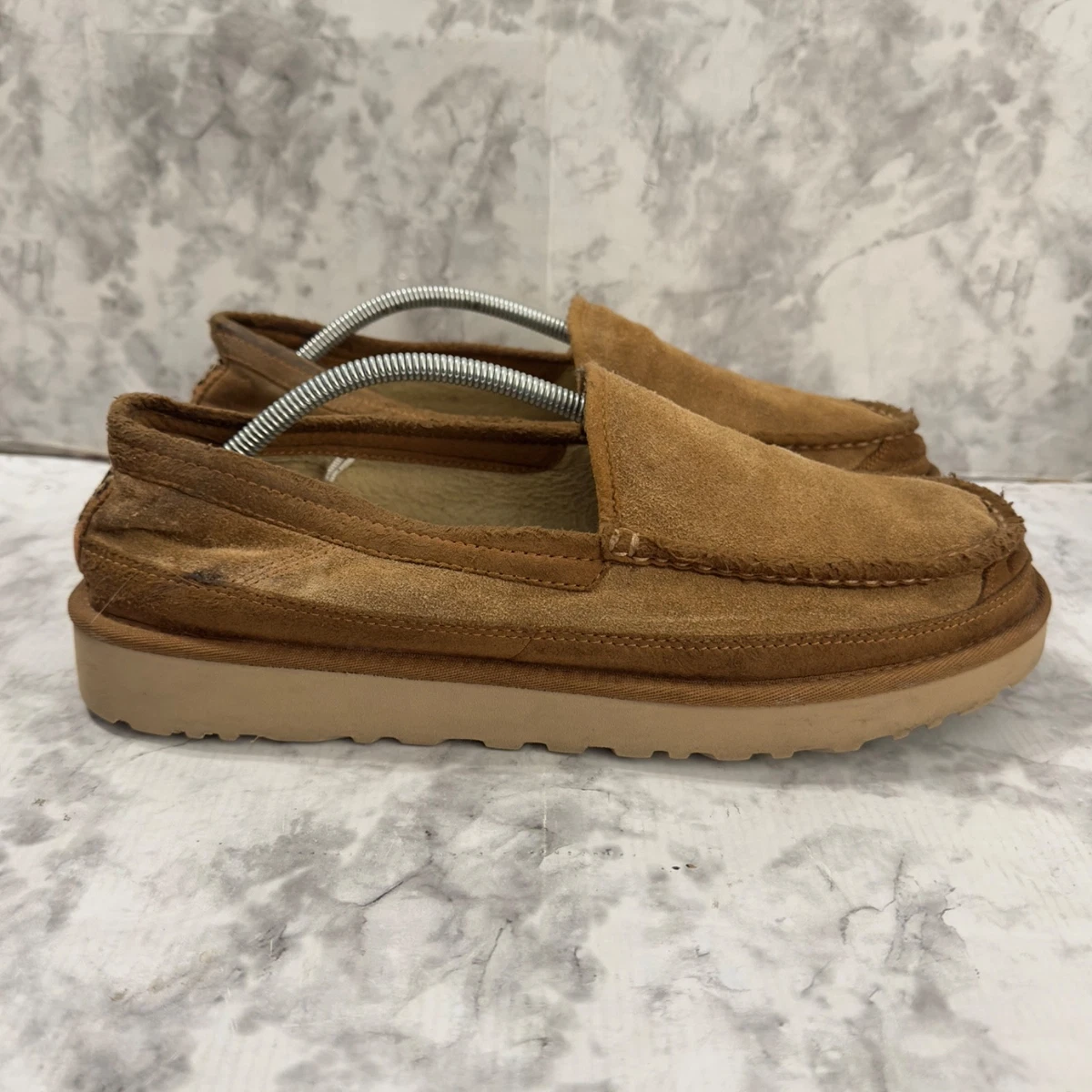 Treadlites by UGGS Loafers Driving Moccasins Brown Full-Grain Leather Men 10.5 $130 Retail UGG Brown Sheep Lined Driving Moccasins Mens 10  main image 3