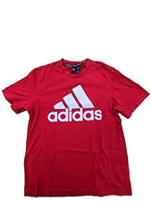 Adidas Men's Red Short Sleeve T-Shirt Size L Crewneck Sport Logo