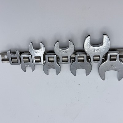 8 Pcs 3/8'' Drive Crowfoot Wrench Set, 3/8''-7/8'', SAE Open-End Nut Wrench Set