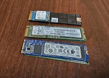 Lot of 6, 256GB SSD M.2 Micron, Toshiba, NVMe Sata Mix Brands. Tested