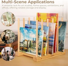 VISWIN Tabletop Art Storage Rack - Wooden Drying & Display Rack with Adjustable
