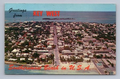 Miami Greetings from KEY WEST Southernmost Beach Airview Florida 1969