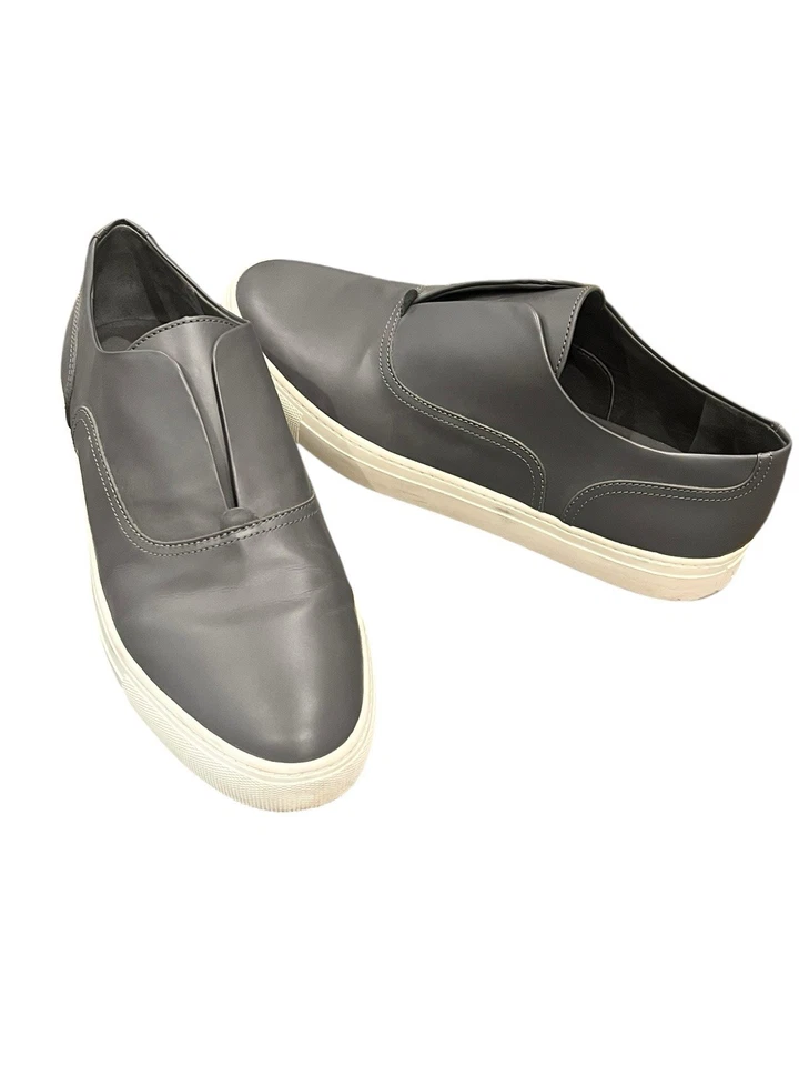 Women's VINCE $295 Grey Nelson Leather Slip-on Sneakers Laceless Oxford Skate 10 - Image 4 of 4