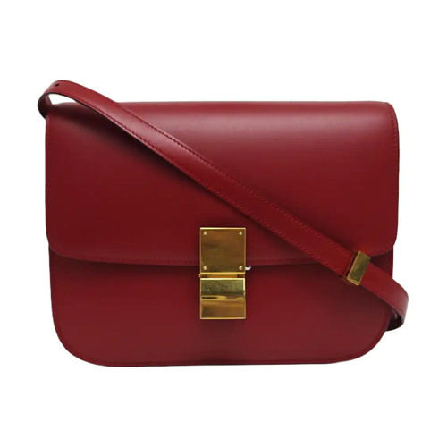 CELINE CLASSIC BOX Crossbody bags Leather Red Free Shipping | Duties Paid