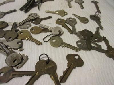Large Lot of Unique Vintage Lock Keys - All Original 