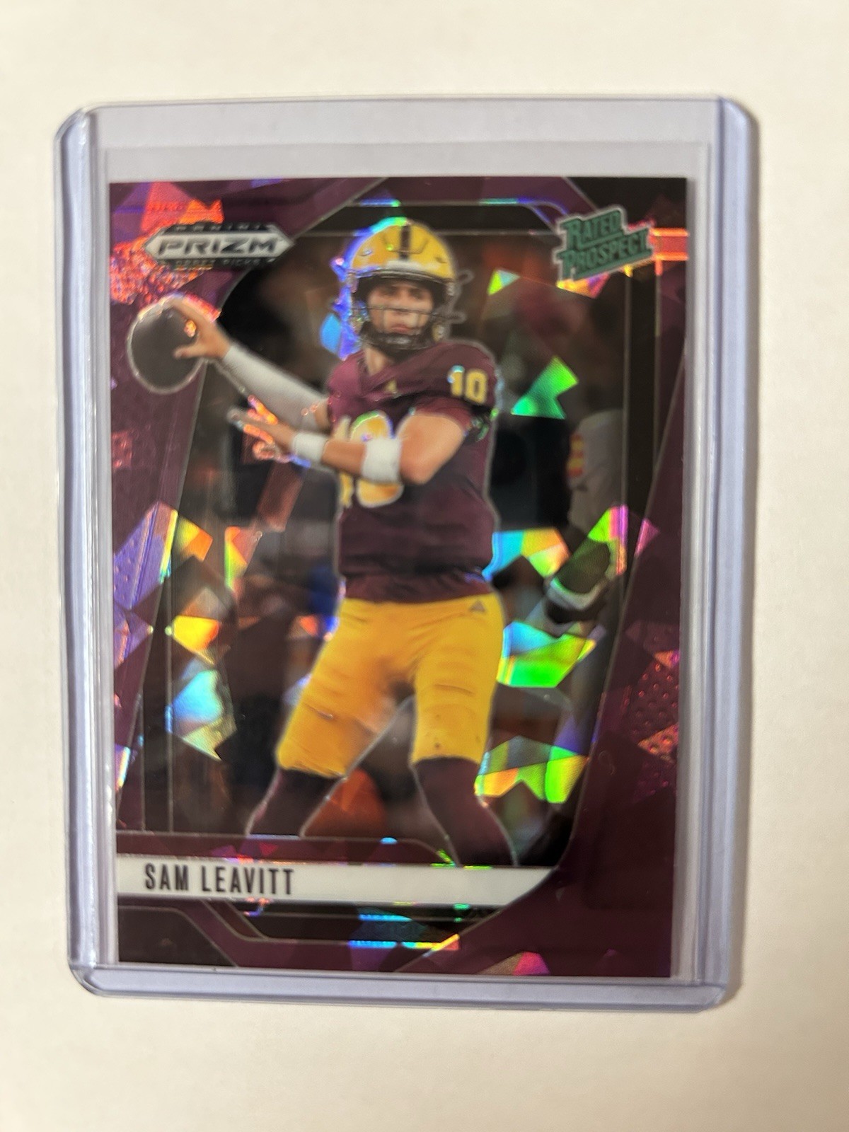 2025 Panini Prizm Draft Sam Leavitt Purple Ice /199 Rated Prospect Arizona State