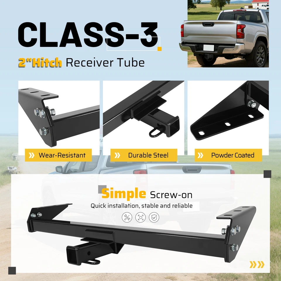 Enganche de remolque receptor de 2 pulgadas negro clase 3 para Nissan Frontier 2005-2024 2025 Foto 3 de 4