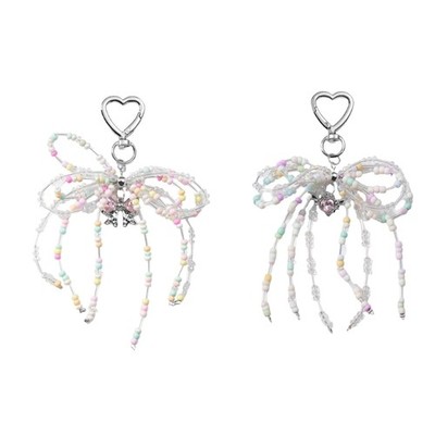 Stylish Heart and Bowknot Keychain Alloy Craftsmanship in Various Color