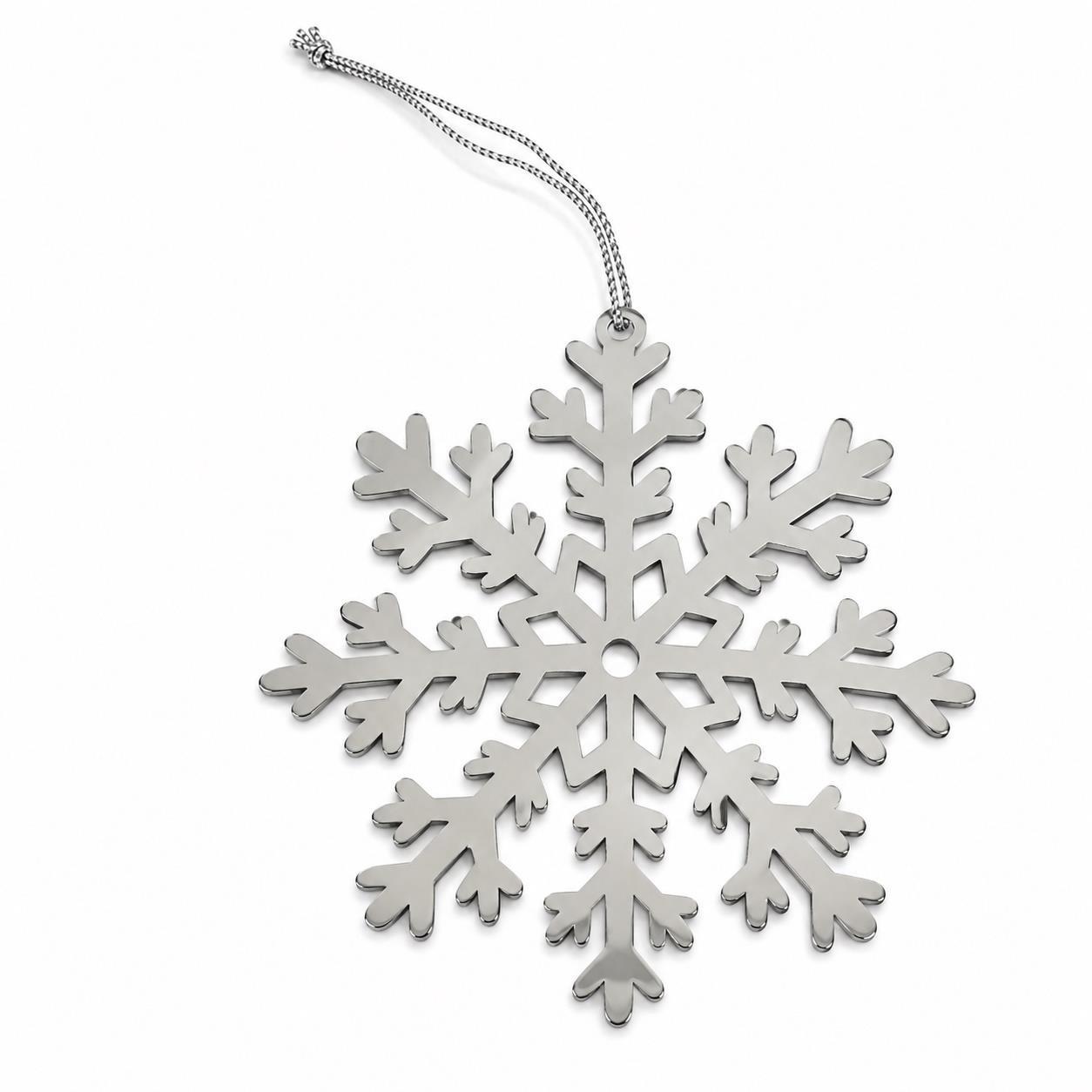 Silver Snowflake Christmas Ornament Stainless Steel Hanging Tree Decoration