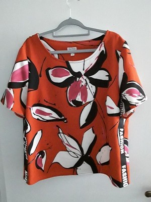 Bluse Alba Moda, Gr. 46, Rot- Weiß-Schwarz guter getragener Zustand