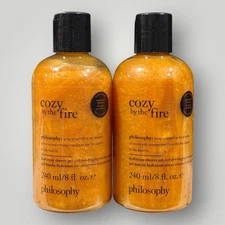 (2) Philosophy Cozy By The Fire Shampoo, Shower Gel & Bubble Bath 8 Oz Sealed