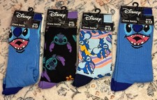 DISNEY STITCH CREW SOCKS  SIZE 9- 13  4 Pairs. Novelty Socks.