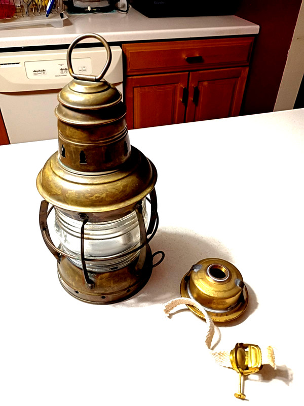 PERKINS OIL LANTERN Antique Nautical  BRASS NOS