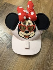 NWT Disney Parks Minnie Mouse Baseball Cap White Ears Red Polka Dot Bow Adult