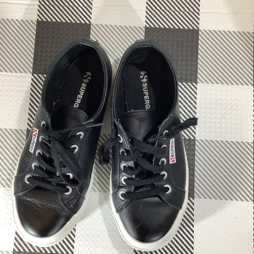 Superga 2750 Nappa Sneaker Women's (Black/White) Women's sz7.5 EUR 38 - Image 4 of 4