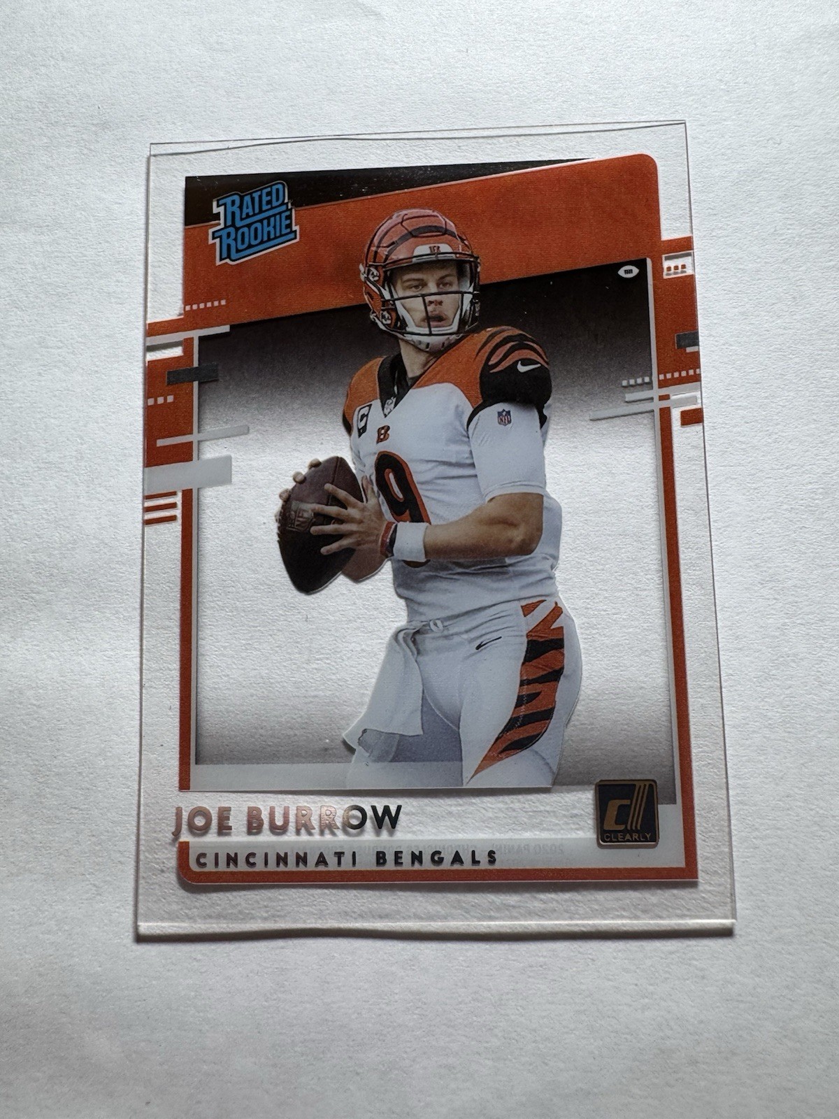 2020 Panini Chronicles - Clearly Donruss Rated Rookie Joe Burrow #RR-JB (RC)