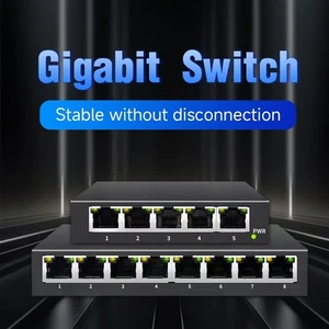 5-Port/8-Port Gigabit Interrupteur industriel Metal Shell 1000M RJ45 Prise et jeu Cam