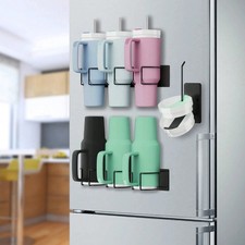 Magnetic Fridge Cup Holder Set For 40oz Tumblers With Matching Lid Organizer Sto