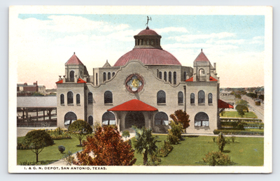 #ad #ad c1910 Iamp;GN Railroad Depot Postcard San Antonio TX International amp; Great Northern $9.95