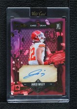 2024 Wild 5 Card Draw Red/Purple Rainbow Foil 1/2 Jared Wiley Rookie Auto RC 7m3. rookie card picture