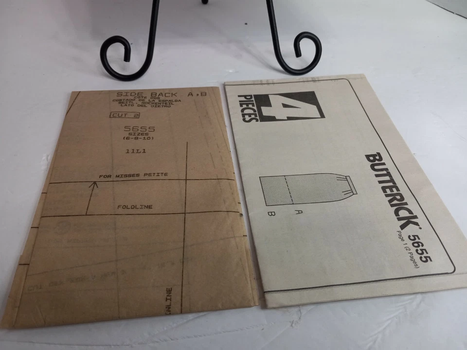 5655 Butterick SIZE 6-10. Misses pet. skirt in 2 lengths w/ darted front & pleat - Image 3 of 3