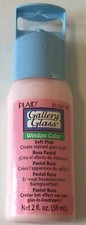 lot 2 Soft Pink NEW Plaid Paint Gallery Glass Window Color 2 fl Oz.