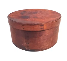 Antique Bent Wood Pantry Box w/Lid  By Lucy Whipple Brown c. 1865  9 3/4" x 5"