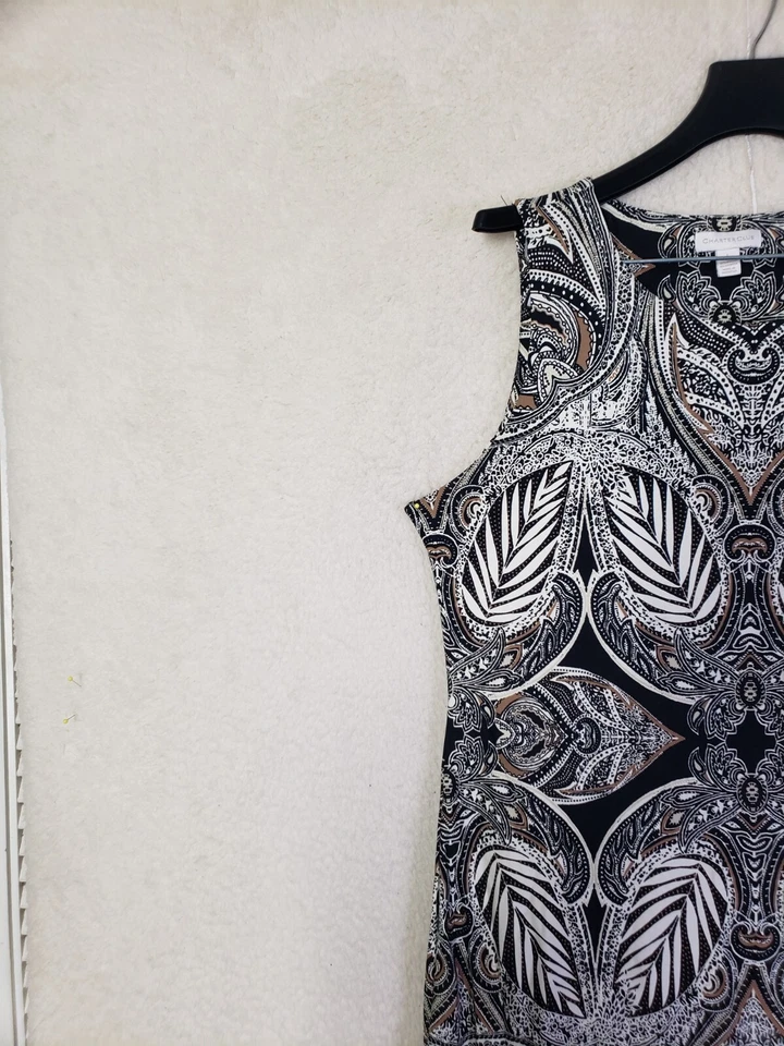 Vestido Charter Club Mujer Grande Negro Cachemira Nylon B Sin Mangas Cambio Midi Foto 2 de 4