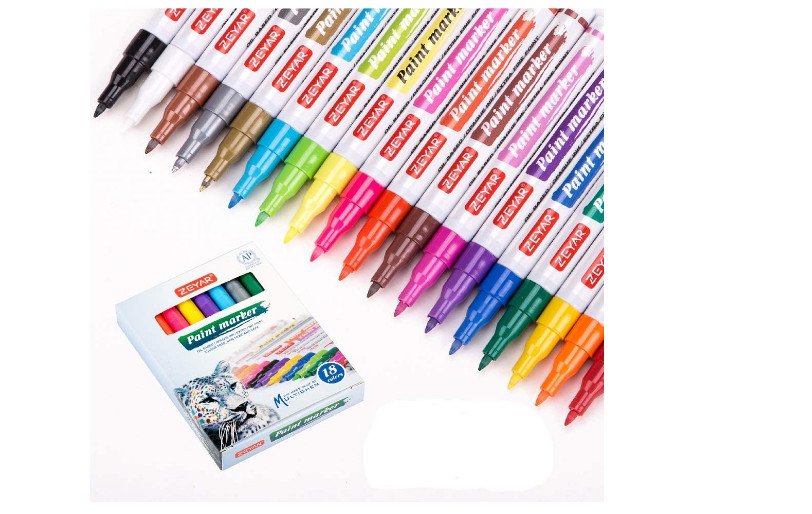 Color Set Point Tip Oil Based Pen Permanent Ink Gift