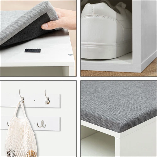 HOOBRO Garderobe Schuhregal Set Schuhbank Schuhregal Sitzbank 80 x 30 x 48 cm - Bild 17 von 19