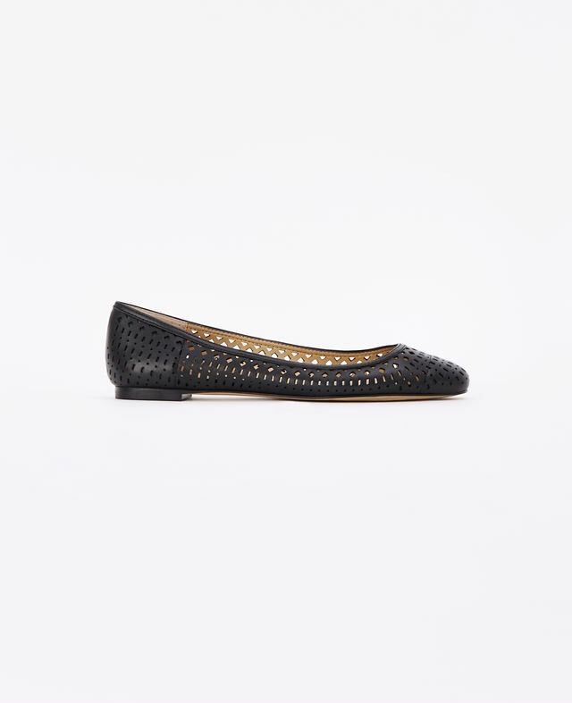 New with Box Ann Taylor Black Lynn Leather Ballet Flats Size 5 (fits 5.5)