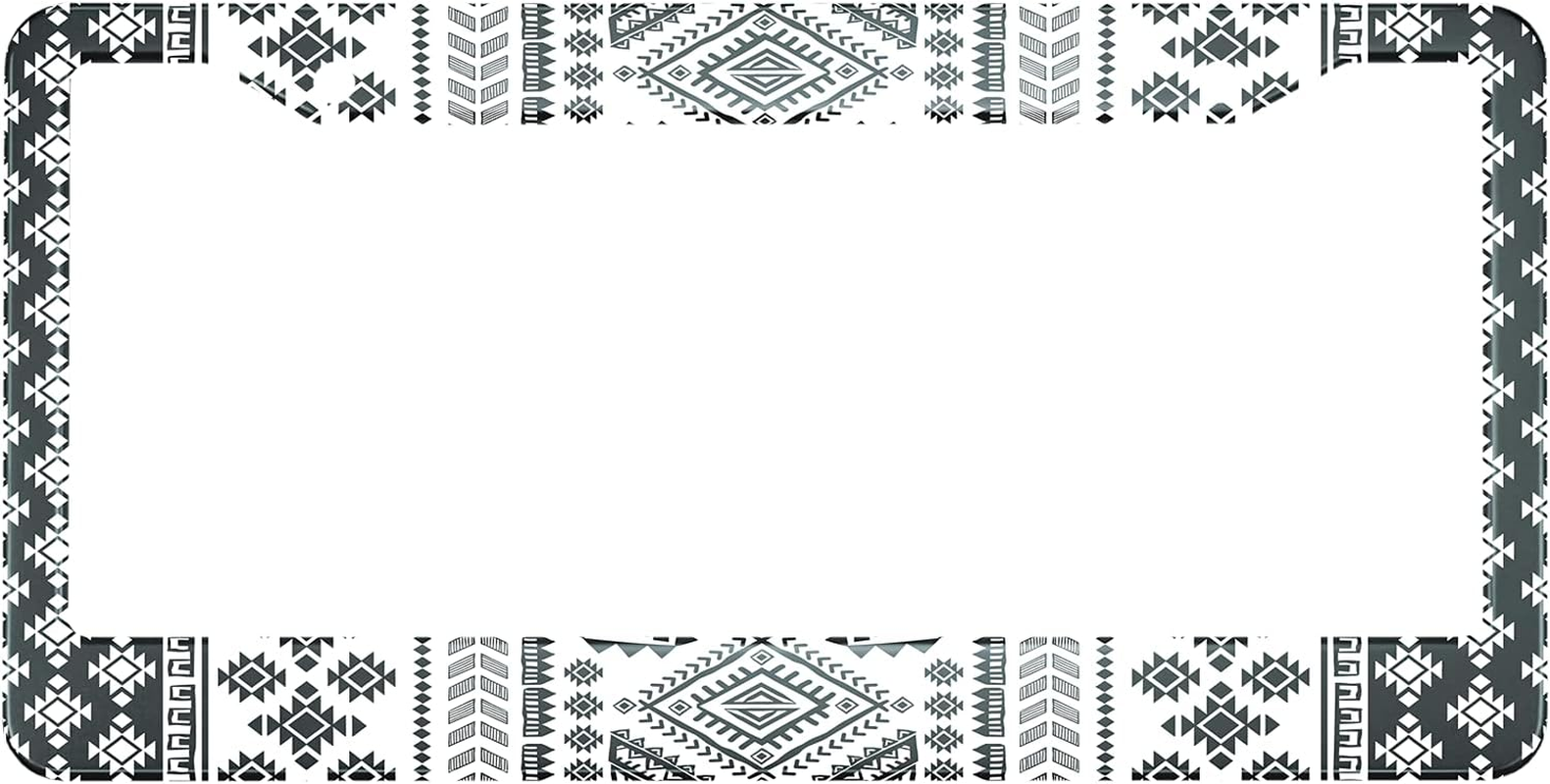 Ethnic License Plate Frame Vintage Ethnic Tribal Pattern License Plate Cover Alu