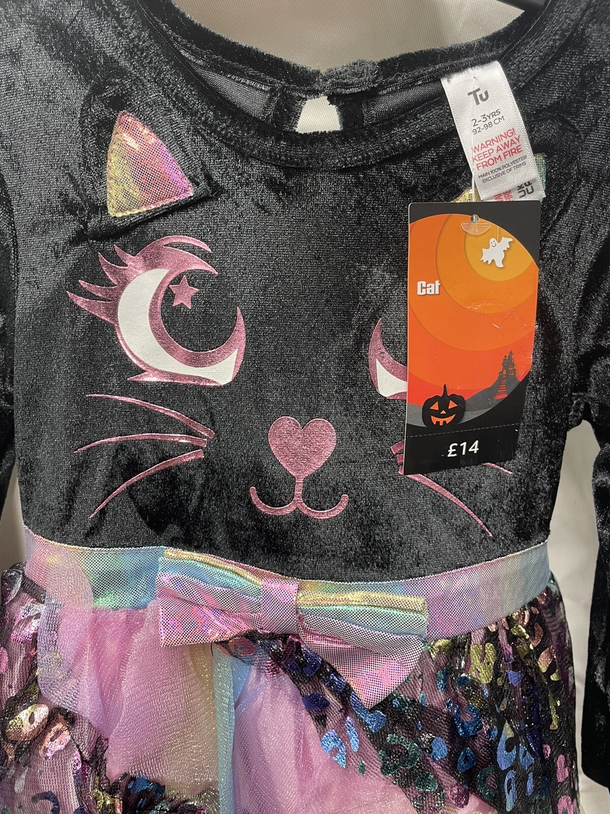 Girls Cat Fancy Dress Costume With Ears On A Headband 23 Years From TU