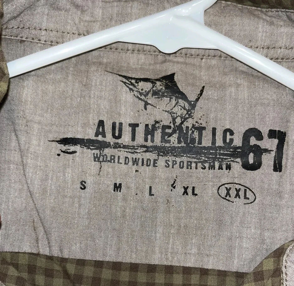 Новый мужской по всему миру SPORTSMAN длинным рукавом рубашка на пуговицах sz XXL 2XL коричневый чек - Изображение 3 из 4